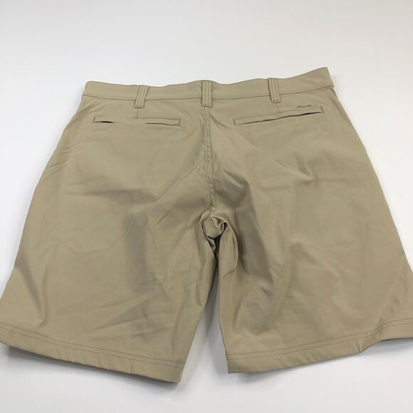 Eddie Bauer 42 (Fit 40W) Outdoor Hiking Trek Trail Nylon 11" Shorts Beige - Picture 1 of 8